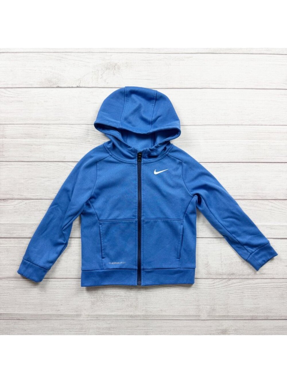 Nike Therma Fit Toddler Blue Zip Up Hooded Jacket 4T